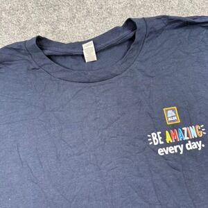 Aldi Graphic T-Shirt 3XL Navy Blue Be Amazing Every Day Unisex Mens